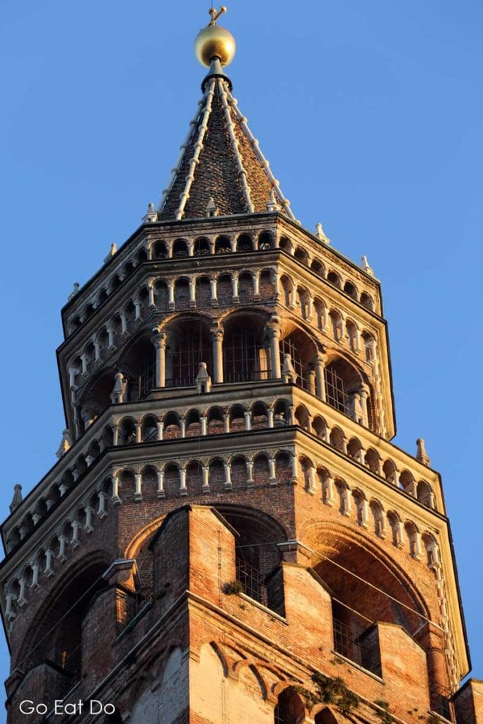 The Torrazo of Cremona, the brick tower by the Italian city's cathedral that was completed in 1309.