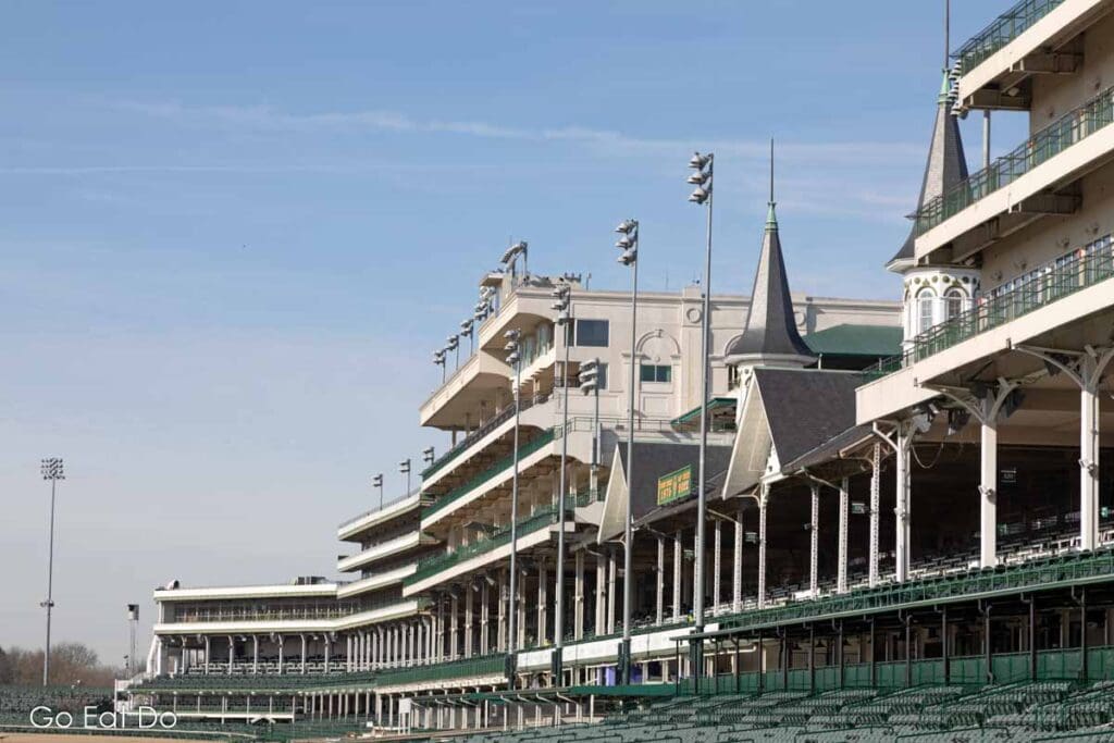 Guided tours of Churchill Downs are offered to visitors of the Kentucky Derby Museum.