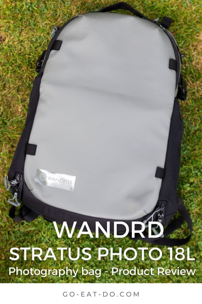 Pinterest pin for Go Eat Do's product review of a WANDRD Stratus Photo 18L bag