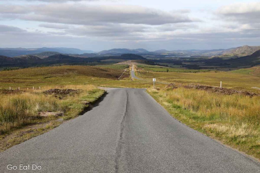 On the road in the Scottish Highlands.