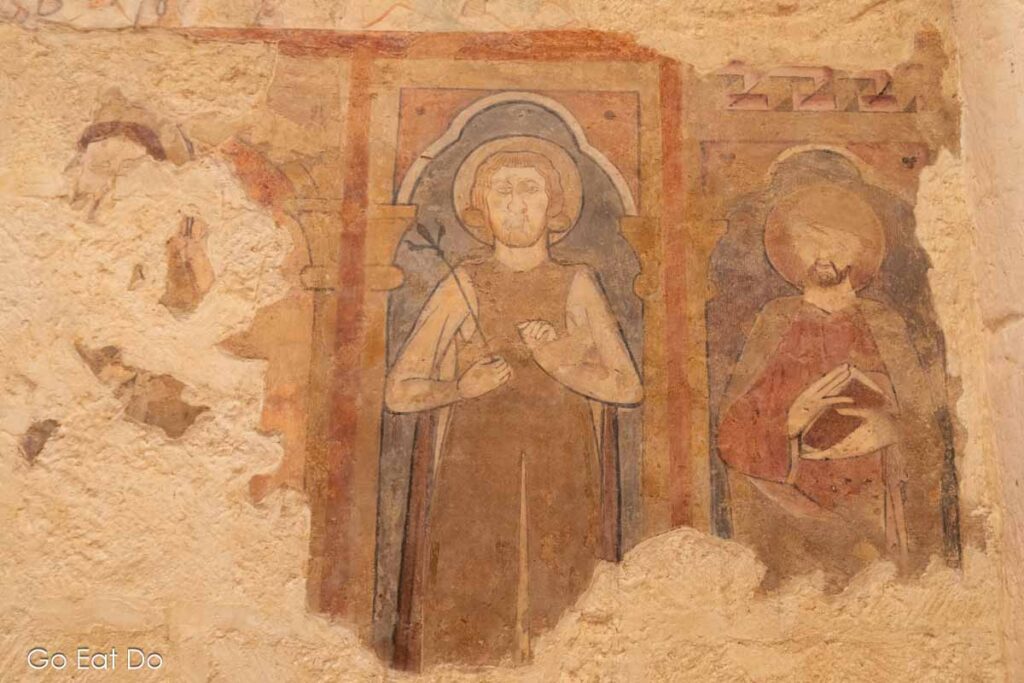 14th-century frescoes in Saint Nicolas church at Trémolat in Dordogne Périgord