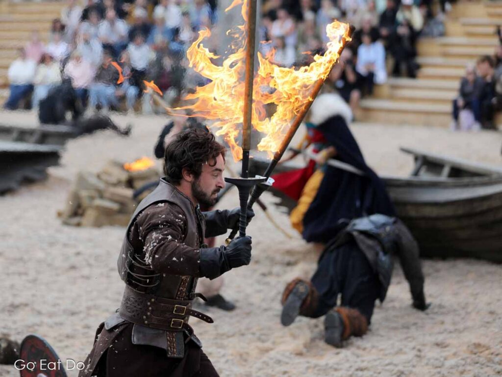 Live action during Land of the Vikings, one of five shows at Kynren - The Storied Lands.